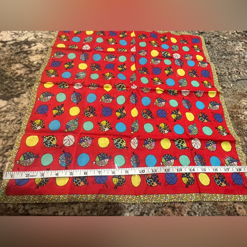 Vivienne Westwood Red Multicolor Polka Dot Silk Scarf - Picture 3 of 3